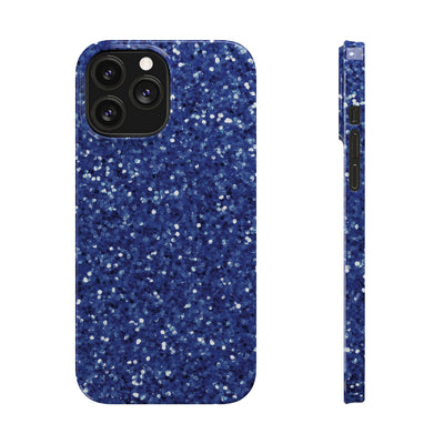 Slim Blue Muted Faux Play on Glitter Effect Cute Phone Cases for Iphone 16 Pro Max | iPhone 15 Case | iPhone 15 Pro Max Case, Iphone 14, Iphone 14 Pro Max, Iphone 13 12 11 8 7