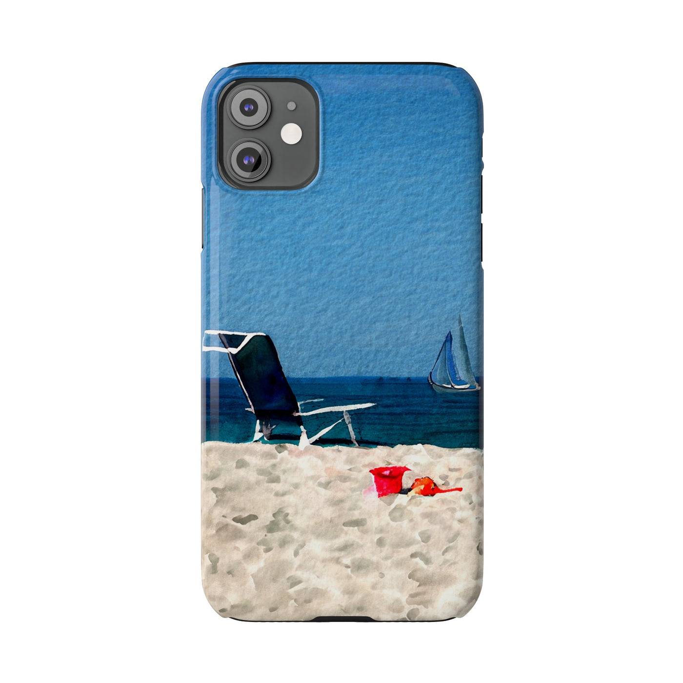 Slim Cute iPhone Cases - | iPhone 15 Case | iPhone 15 Pro Max Case, Iphone 14 Case, Iphone 14 Pro Max, Iphone 13, Summer Beach Chair Watercolor