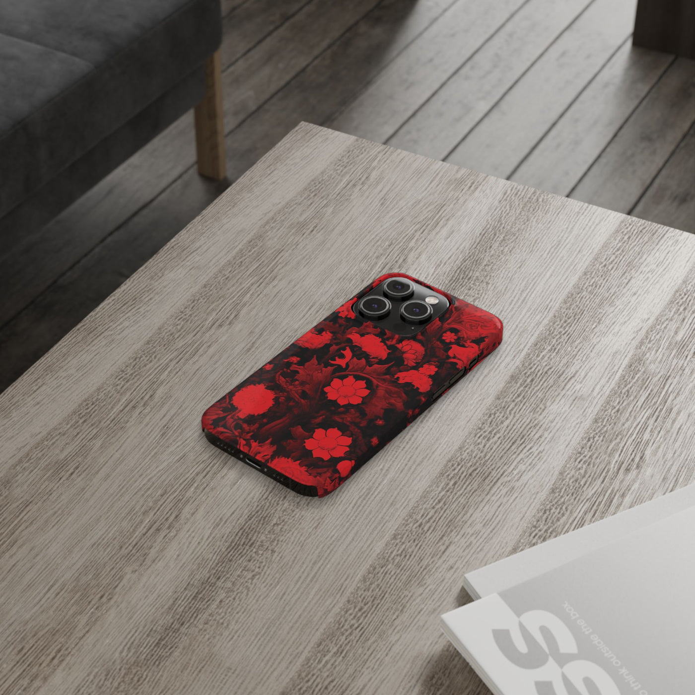 Slim Cute iPhone Cases - | iPhone 15 Case | iPhone 15 Pro Max Case, Iphone 14 Case, Iphone 14 Pro Max, Iphone 13, Red Flowers