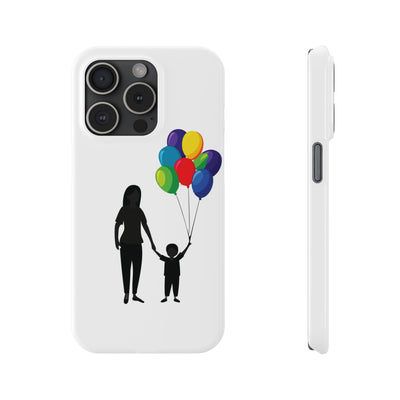 Slim Mother Child Balloons Gift for Her Cute Phone Cases for Iphone 16 Pro Max | iPhone 15 Case | iPhone 15 Pro Max Case, Iphone 14, 13, 12, 11, 10, 8, 7