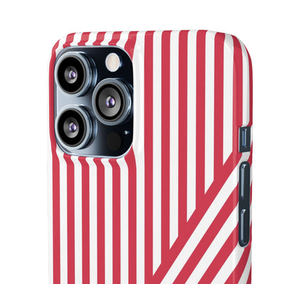Aesthetic Winterberry Red Stripes Cute Phone Case Sleek Snap - For iPhone 17 Pro Max iPhone 16 Pro iPhone 15 Iphone 14 Plus 13 Pro 12 11 10 Gift - Studio40ParkLane