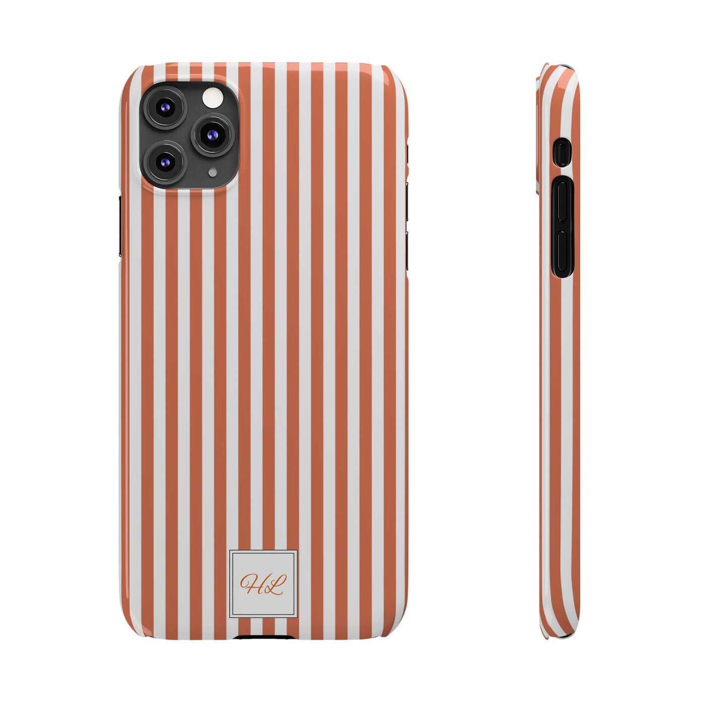 Slim Custom Personalized Winter Peach Striped Phone Case for Iphone 17 - | iPhone 16 Pro Max Case | iPhone 15 Case Iphone 14 13 12 11 10 9 8 - Studio40ParkLane