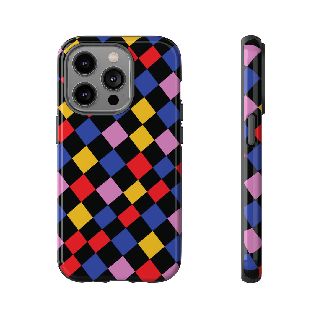 Aesthetic Tough Colorful Checkerboard Phone Case Premium - For iPhone 17 Pro Max iPhone 16 Pro iPhone 15 Iphone 14 Plus 13 Pro 12 11 10 XR - Studio40ParkLane