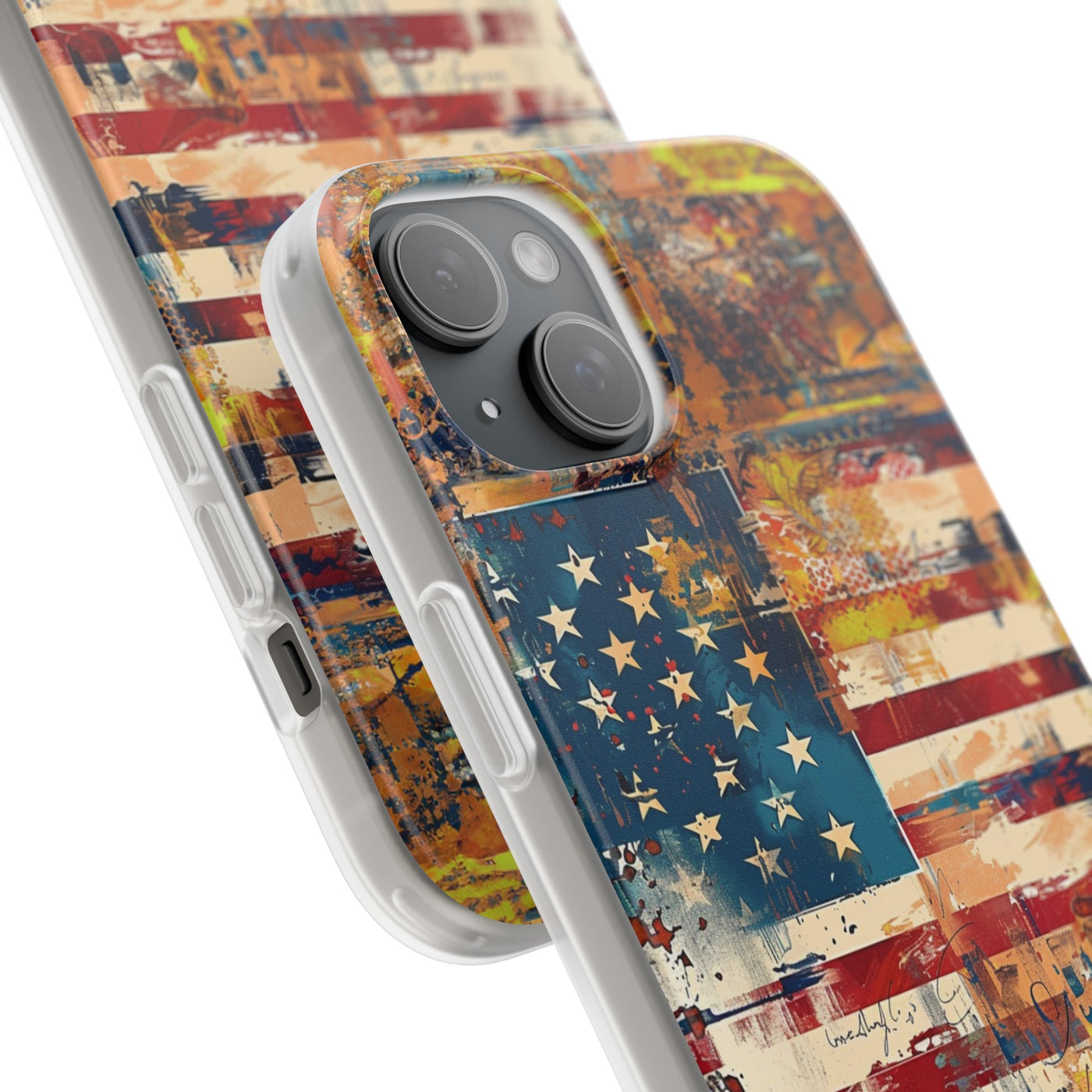 Cute Flexi Phone Cases, US Flag Abstract, Compatible with Samsung Galaxy S23, Samsung S22, Samsung S21, Samsung S20, Galaxy S20 Ultra