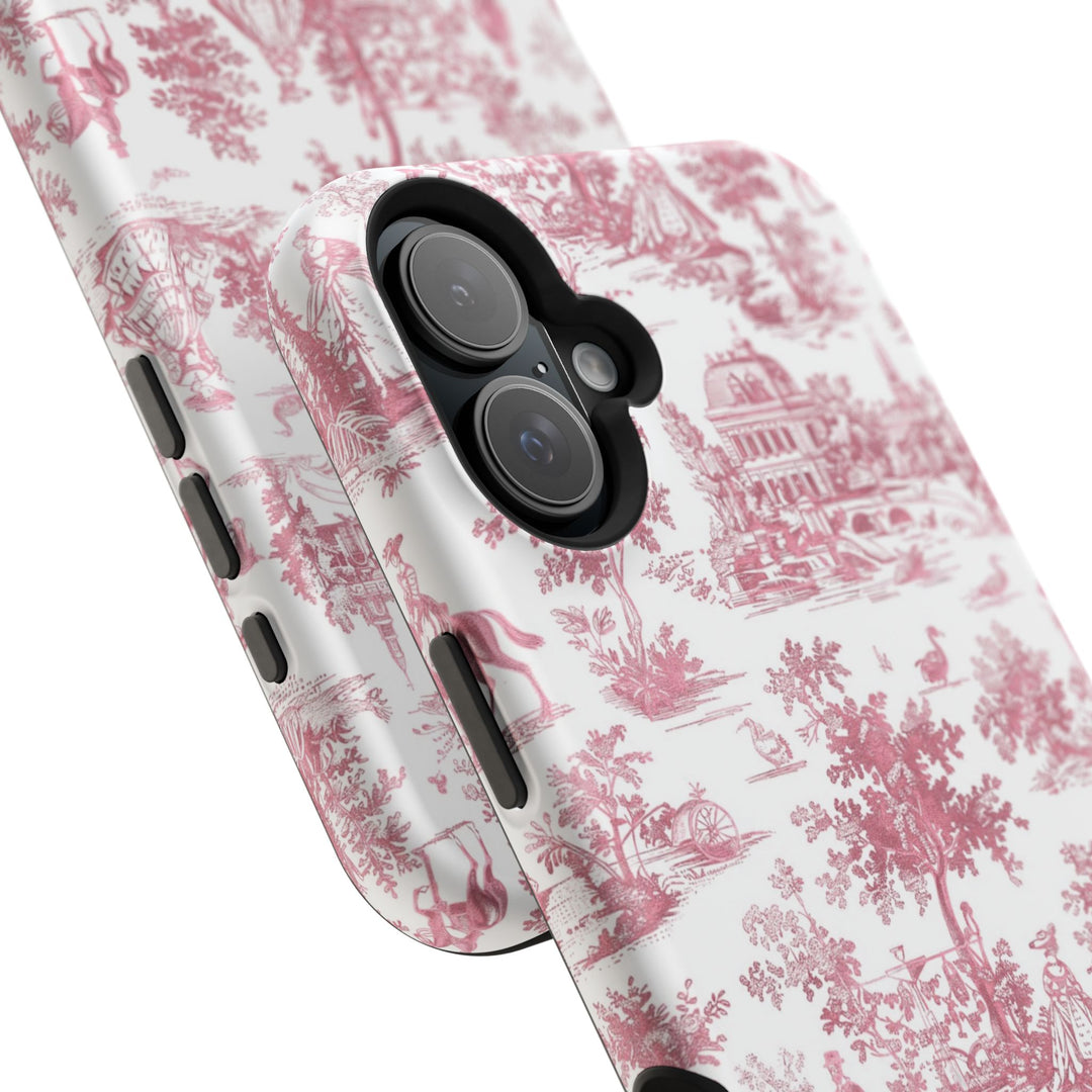 French Pink Toile Magsafe Cute Phone Case for Iphone Gift for Her, iPhone 16 Case | iPhone 15 Pro Max Case, Iphone 14, Iphone 14 Pro Max, Iphone 13, Iphone 12 - Studio40ParkLane
