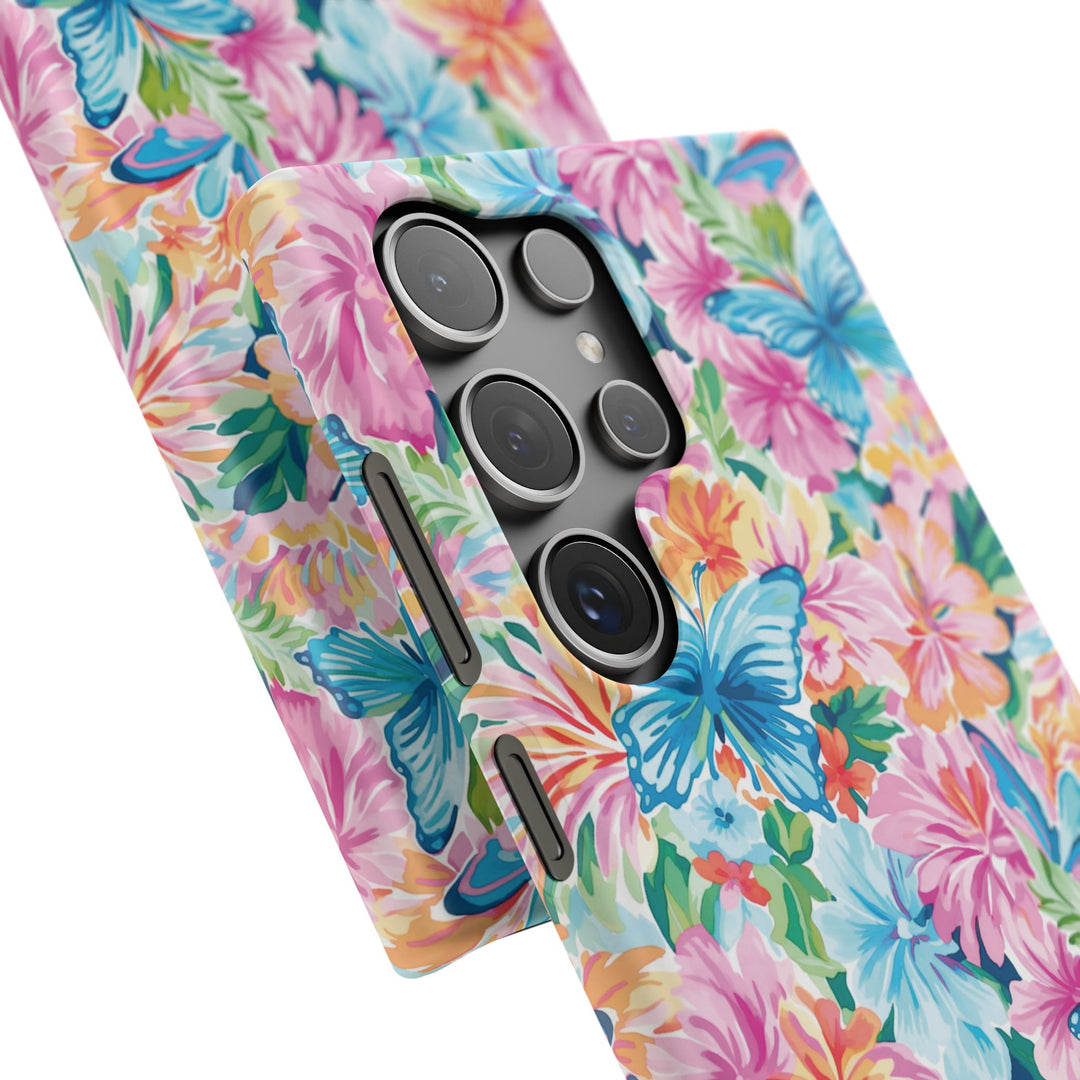 Sleek Snap Butterflies Flowers Cute Phone Case for iPhone 16 15 14 13 12 11 X Xs Max Xr Pro Plus Samsung Galaxy S24 S23 S22 S21 S20 Ultra