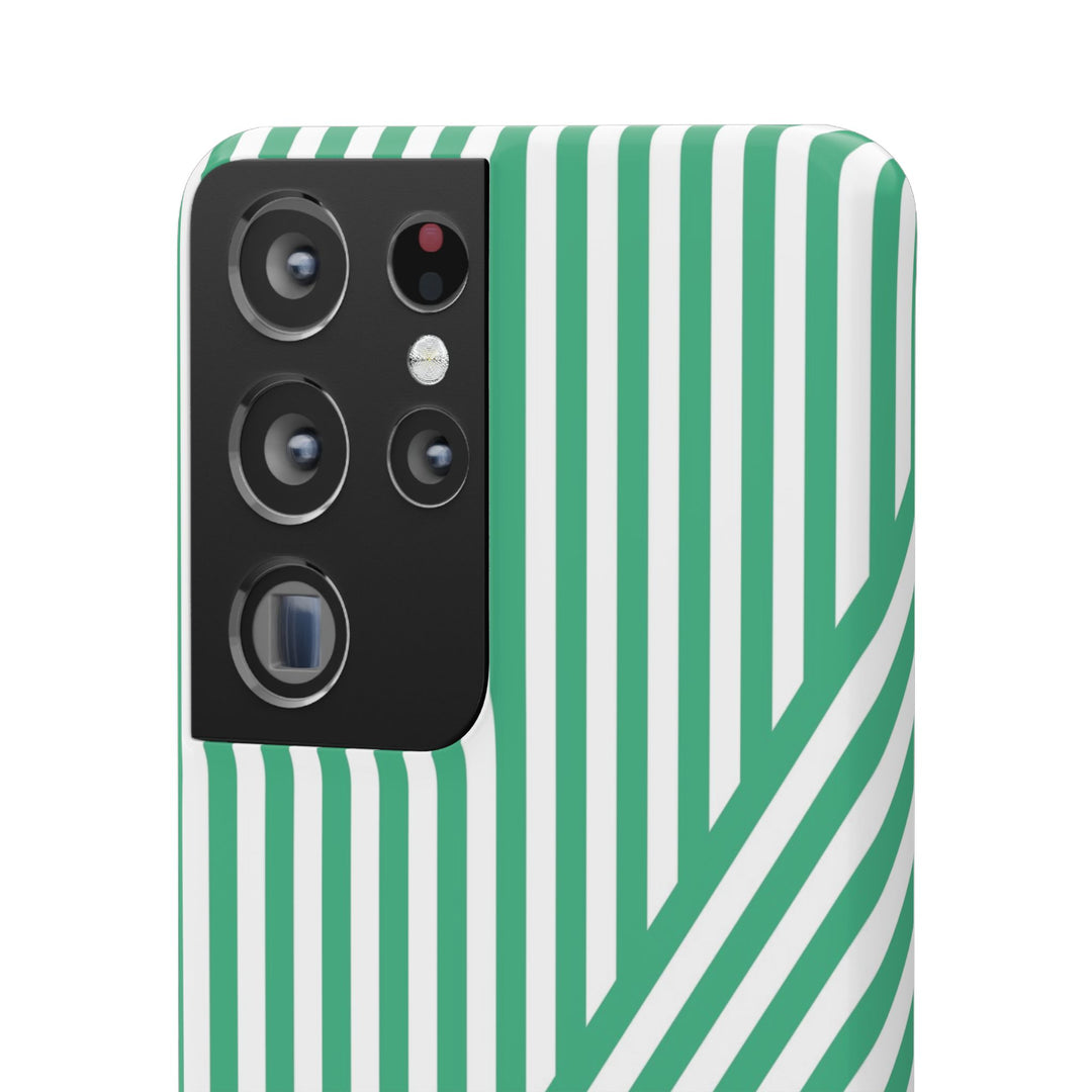 Aesthetic Emerald Stripes Cute Phone Case Sleek Snap - For iPhone 17 Pro Max iPhone 16 Pro iPhone 15 Iphone 14 Plus 13 Pro 12 11 10 Gift