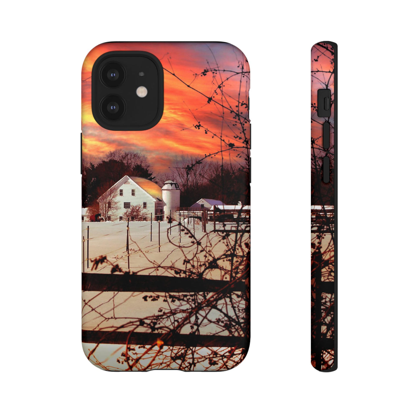 Impact Resistant, Winter Sunset Cute Phone Cases for Samsung S24, S23, S22, S21, IPhone 15 pro Iphone 14 pro Iphone 13 IPhone 12 Iphone 11