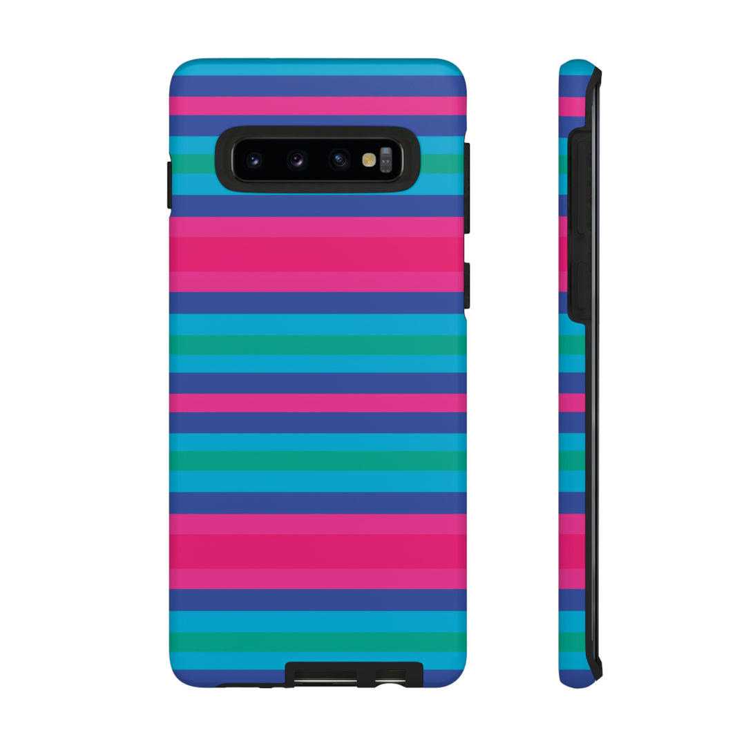 Cute Samsung Phone Case | Aesthetic Samsung Phone Case | Stripes Blue Pink | Galaxy S23, S22, S21, S20 | Luxury Double Layer | Cool - Studio40ParkLane