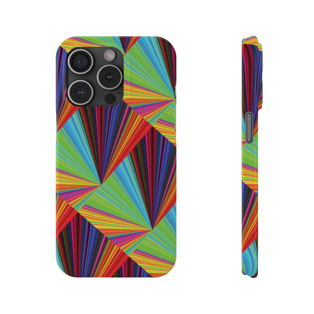 Slim Triangle Kaleidoscope Colors Gift for Her Cute Phone Cases for Iphone 16 Case | iPhone 15 Case | iPhone 15 Pro Max Case, Iphone 14, Iphone 14 Pro Max, Iphone 13, 12, 11, 10, 8,7 - Studio40ParkLane