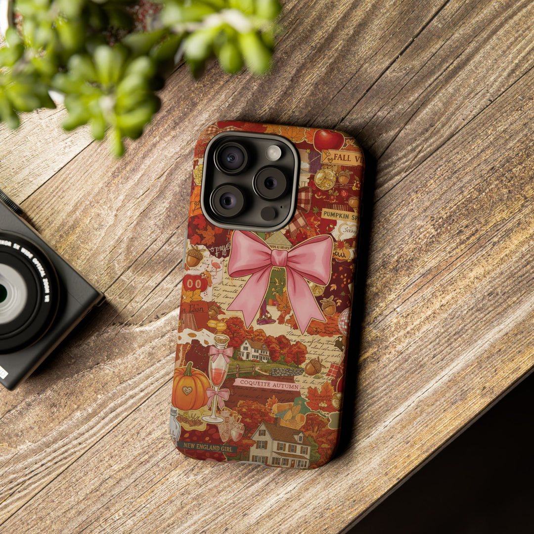 New England Fall Coquette Collage Tough Premium Phone Case - For iPhone 16 Pro Max iPhone 15 Pro iPhone Iphone 14 Plus 13 Pro 12 11 10 XR XS