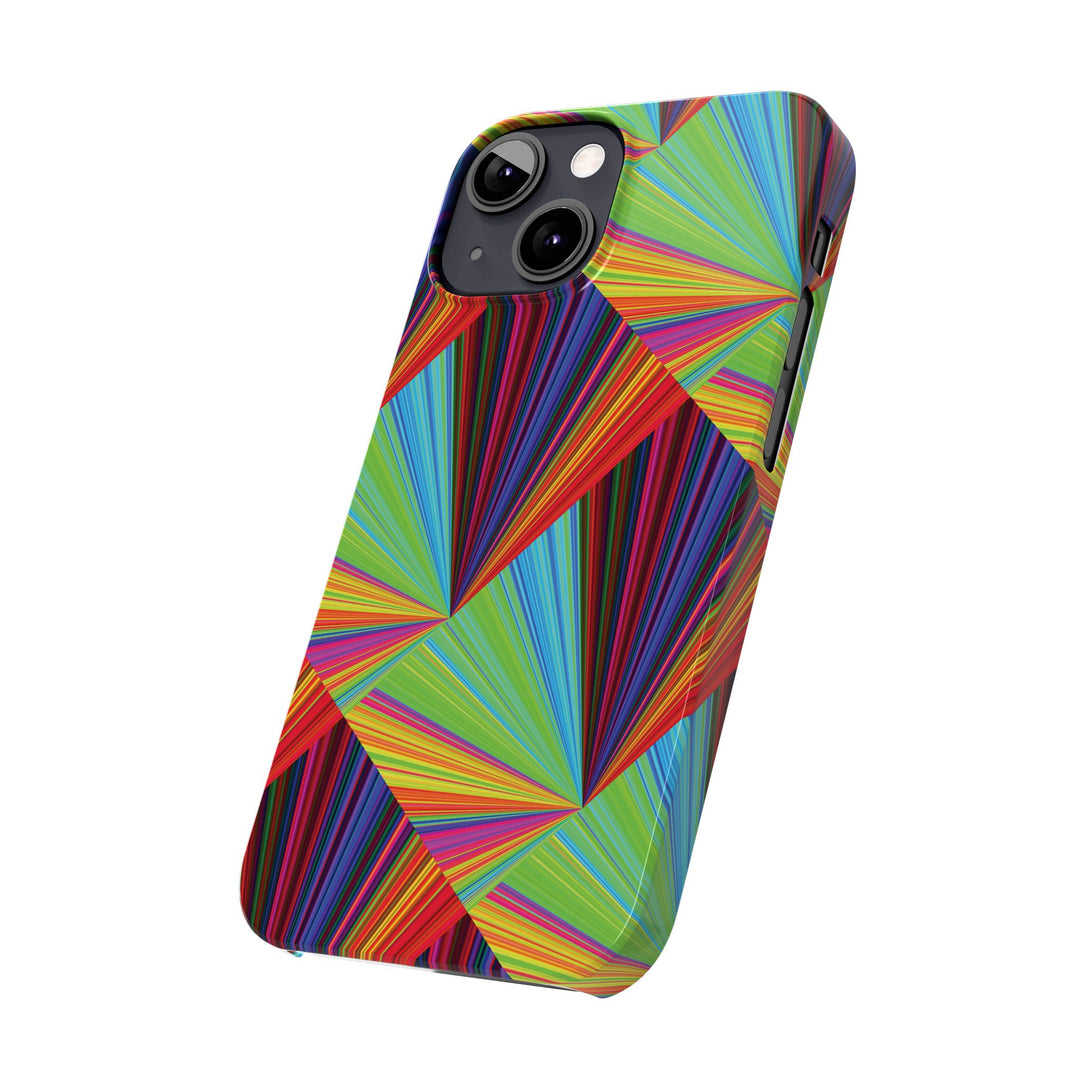 Slim Triangle Kaleidoscope Colors Gift for Her Cute Phone Cases for Iphone 16 Case | iPhone 15 Case | iPhone 15 Pro Max Case, Iphone 14, Iphone 14 Pro Max, Iphone 13, 12, 11, 10, 8,7 - Studio40ParkLane