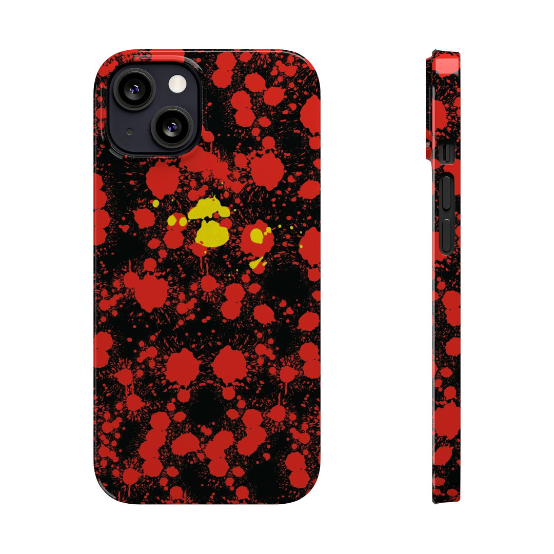 Slim Cute Phone Cases for Iphone - | iPhone 15 Case | iPhone 15 Pro Max Case, Iphone 14 Case, Iphone 14 Pro Max, Iphone 13, Red Yellow Paint Splash - Studio40ParkLane