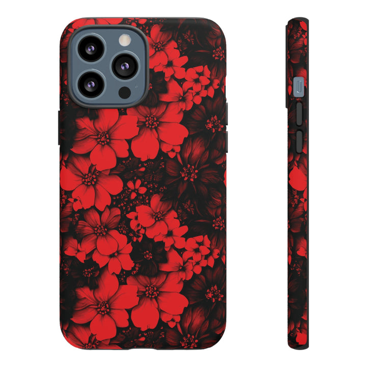 Cute IPhone Case | Red Black Flowers, iPhone 15 Case | iPhone 15 Pro Case, Iphone 14 Case, Iphone 14 Pro Max Case, Protective Iphone Case - Studio40ParkLane