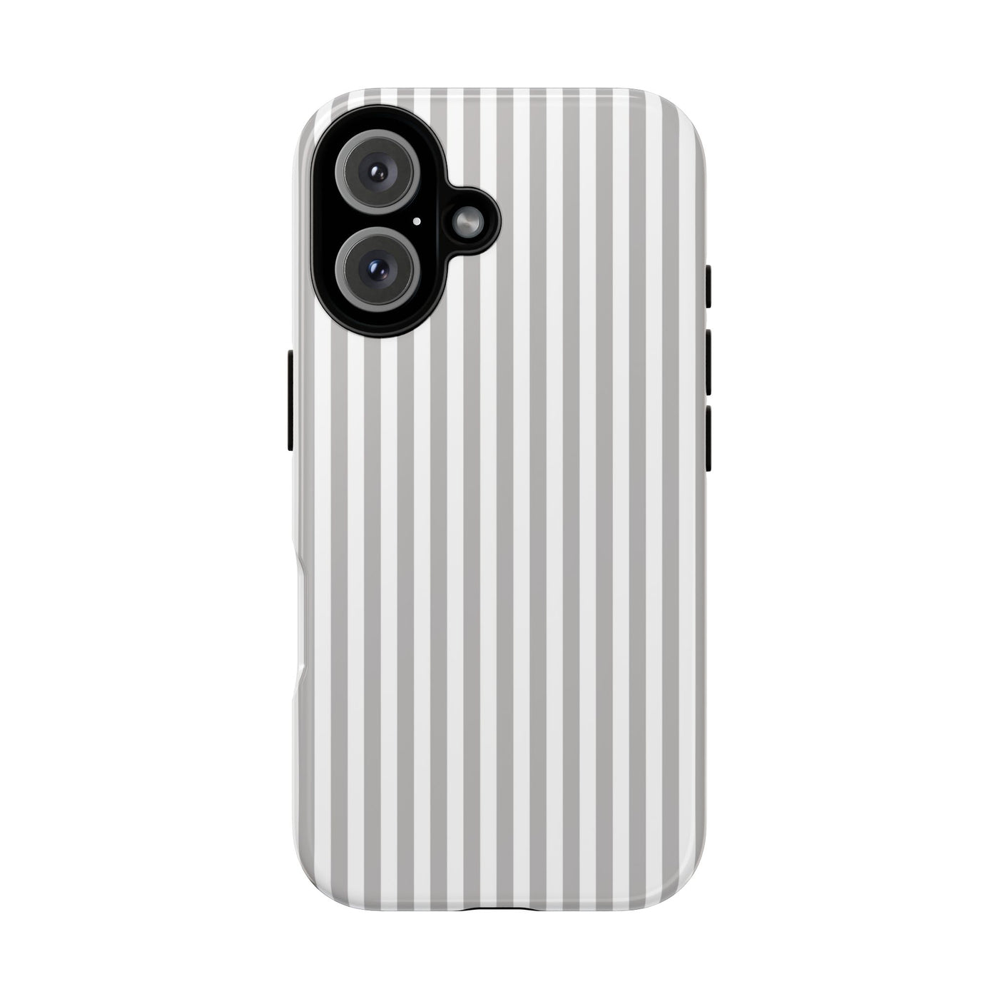 Tough Premium Ash Grey Stripes Phone Case Gift for Her - For Apple iPhone 16 Pro Max 16e iPhone 15 Pro iPhone Iphone 14 Plus 13 Pro 12 SE XR - Studio40ParkLane