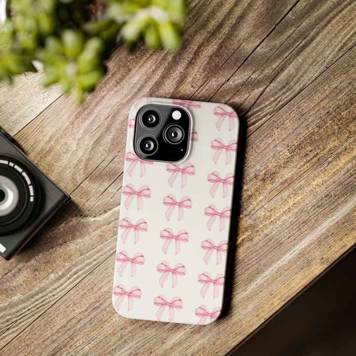 Slim Pink Bows Cute Phone Cases for Iphone 16 Pro Max | iPhone 15 Case | iPhone 15 Pro Max Case, Iphone 14, Iphone 14 Pro Max, Iphone 13 12 11 8 7 - Studio40ParkLane
