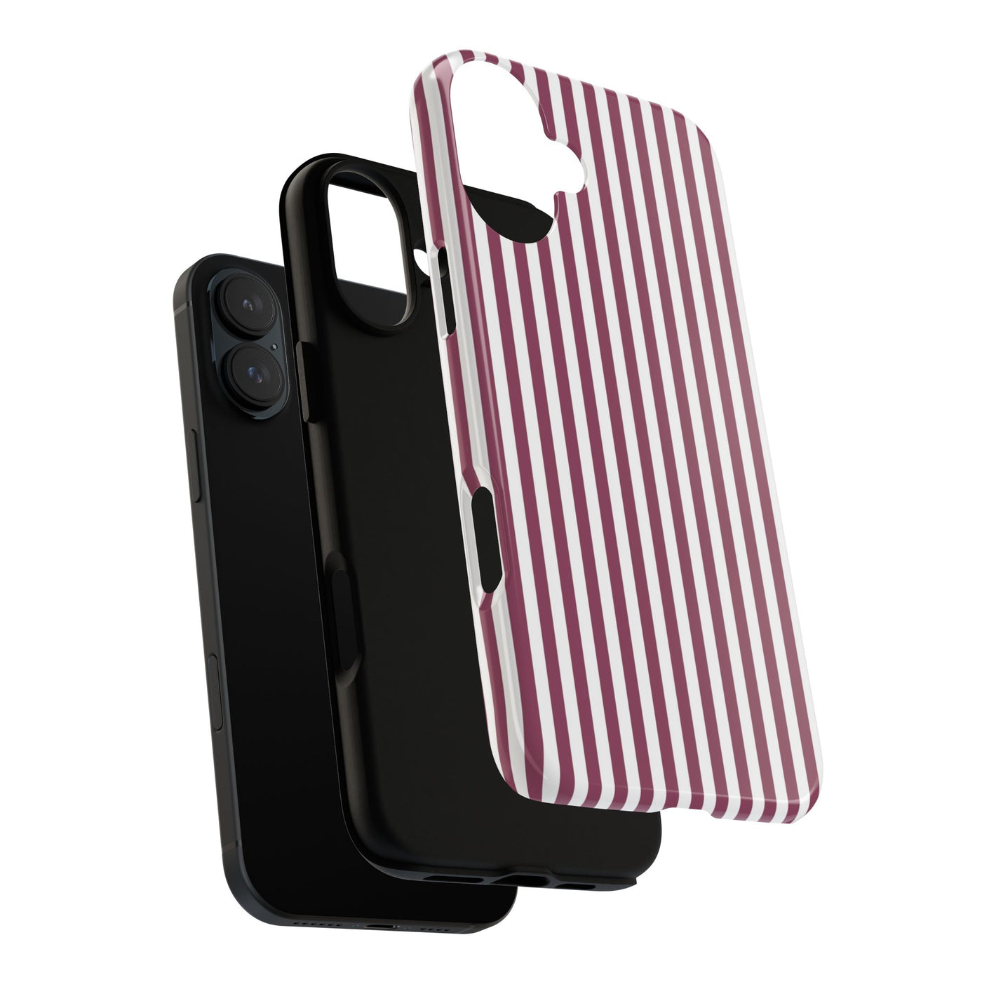 Tough Premium Old Claret Stripes Phone Case Gift for Her - For Apple iPhone 16 Pro Max 16e iPhone 15 Pro iPhone Iphone 14 Plus 13 Pro 12 SE XR - Studio40ParkLane