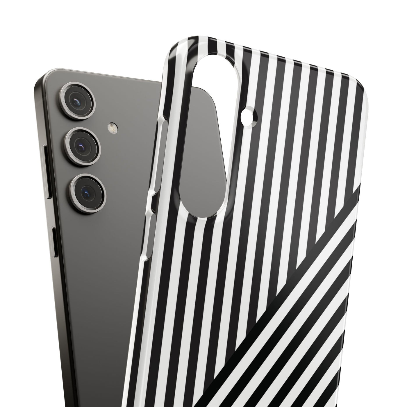 Aesthetic Black White Stripes Cute Phone Case Sleek Snap - For iPhone 17 Pro Max iPhone 16 Pro iPhone 15 Iphone 14 Plus 13 Pro 12 11 10 Gift - Studio40ParkLane