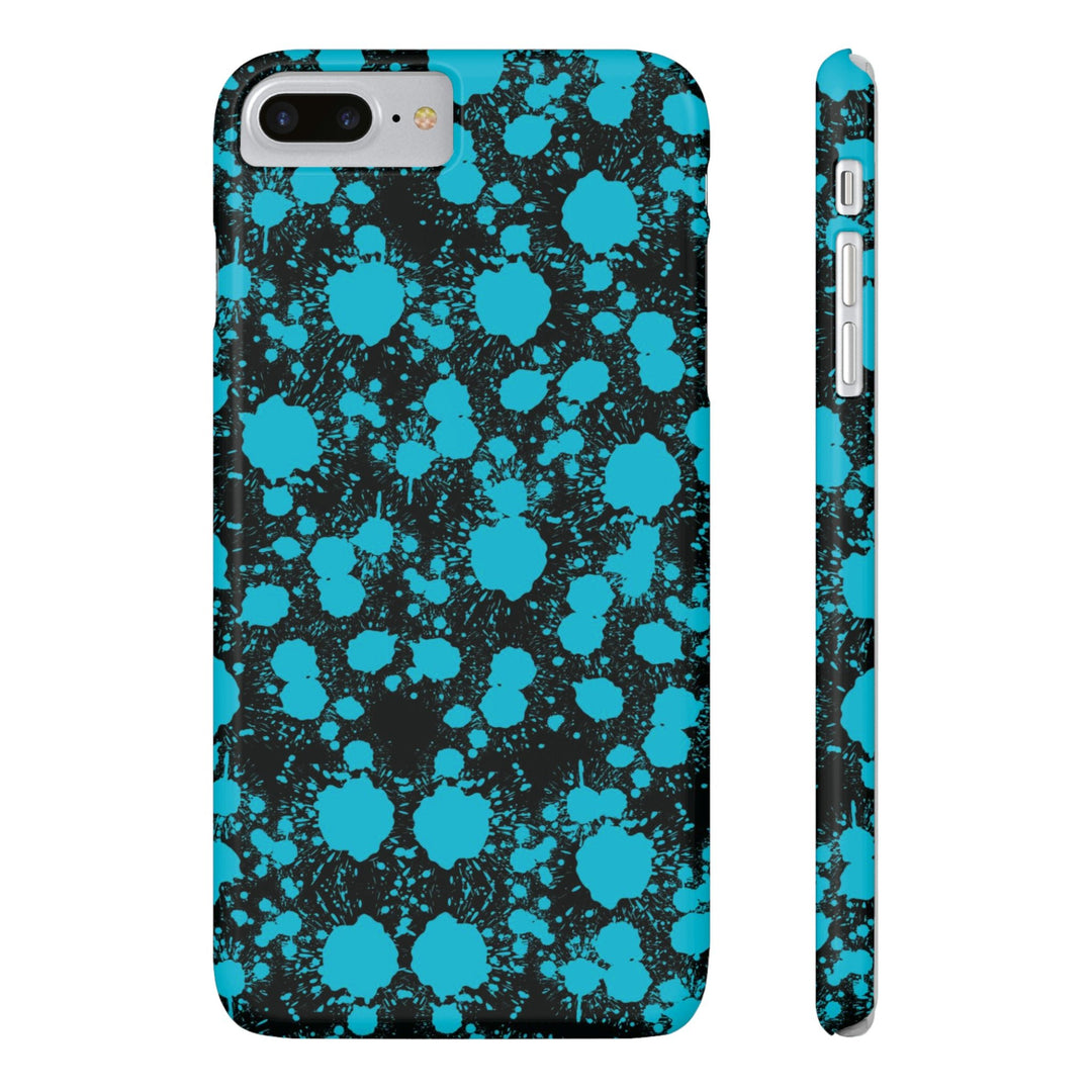 Slim Cute Phone Cases for Iphone - | iPhone 15 Case | iPhone 15 Pro Max Case, Iphone 14 Case, Iphone 14 Pro Max, Iphone 13, Blue Paint Blots Splash - Studio40ParkLane