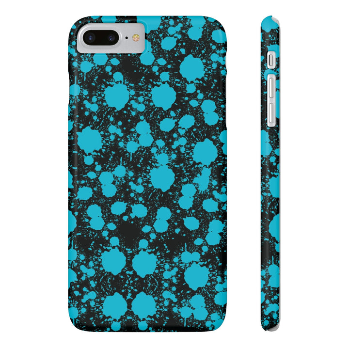 Slim Cute Phone Cases for Iphone - | iPhone 15 Case | iPhone 15 Pro Max Case, Iphone 14 Case, Iphone 14 Pro Max, Iphone 13, Blue Paint Blots Splash - Studio40ParkLane