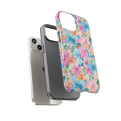 Premium Tough Butterflies Flowers Cute Phone Cases for Samsung S24, S23, S22, S21, S20, Plus and Ultra, Iphone 16 Pro Max,15, 14, 13, 12, 11, 10