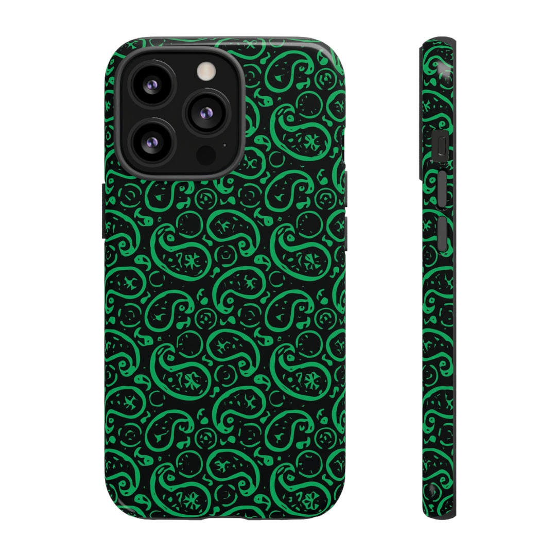 Cute IPhone Case | iPhone 15 Case | iPhone 15 Pro Max Case, Iphone 14 Case, Iphone 14 Pro Max Case IPhone Case for Art Lovers, Paisley Green - Studio40ParkLane