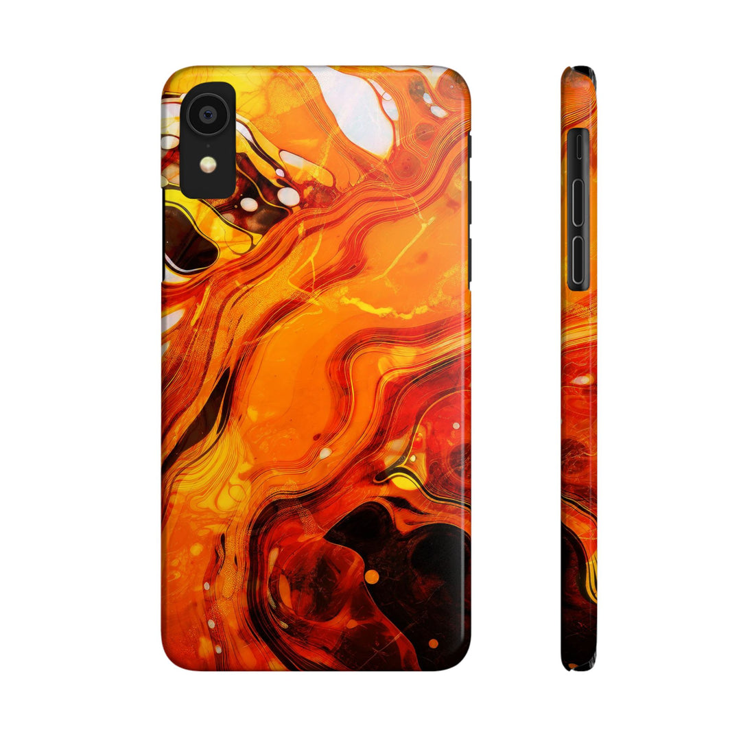 Slim Cute Phone Cases for Iphone - | iPhone 15 Case | iPhone 15 Pro Max Case, Iphone 14 Case, Iphone 14 Pro Max, Iphone 13, Marble Orange Yellow - Studio40ParkLane