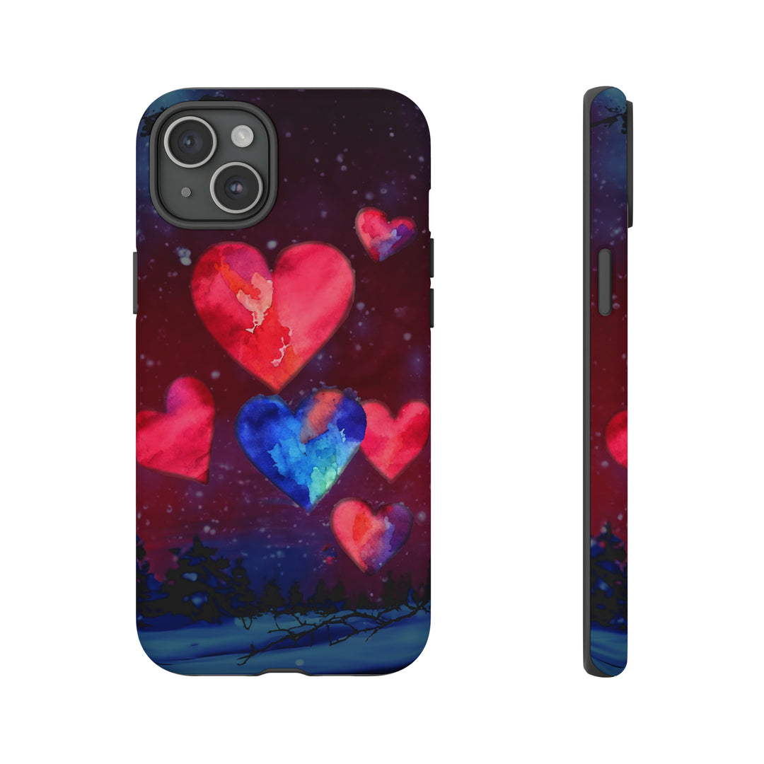 Cute IPhone Case | Rising Heart Love Night, iPhone 15 Case | iPhone 15 Pro Case, Iphone 14 Case, Iphone 14 Pro Max Case, Iphone 13 Case - Studio40ParkLane