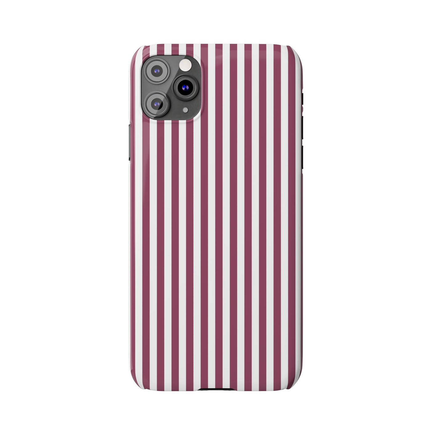 Slim Claret Red Striped Cute Phone Case for Iphone 16 - | iPhone 15 Pro Max Case | iPhone 14 Case Iphone 13 12 11 10 9 8 7 XS X Gift for Her - Studio40ParkLane
