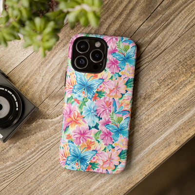 Premium Tough Butterflies Flowers Cute Phone Cases for Samsung S24, S23, S22, S21, S20, Plus and Ultra, Iphone 16 Pro Max,15, 14, 13, 12, 11, 10
