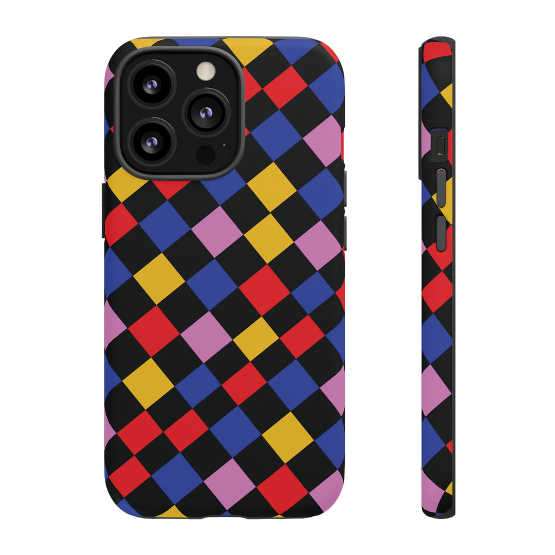 Aesthetic Tough Colorful Checkerboard Phone Case Premium - For iPhone 17 Pro Max iPhone 16 Pro iPhone 15 Iphone 14 Plus 13 Pro 12 11 10 XR - Studio40ParkLane
