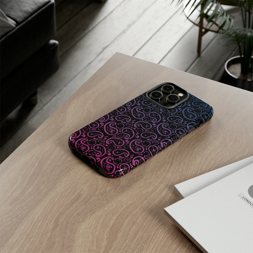 Cute IPhone Case | iPhone 15 Case | iPhone 15 Pro Max Case, Iphone 14 Case, Iphone 14 Pro Max Case IPhone Case for Art Lovers, Paisley Blue Pink - Studio40ParkLane