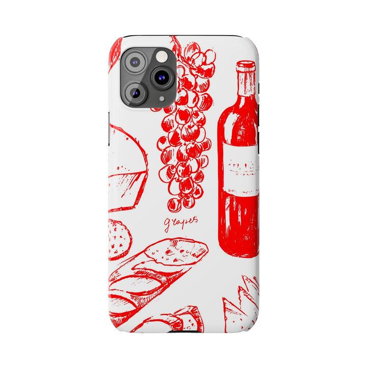 Slim Cute Phone Cases for Iphone | iPhone 15 Case | iPhone 15 Pro Max Case, Iphone 14, Iphone 14 Pro Max, Iphone 13, French Food Wine Red - Studio40ParkLane