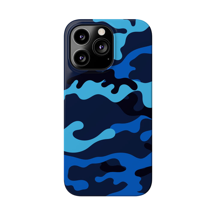 Slim Cute Phone Cases for Iphone - | iPhone 15 Case | iPhone 15 Pro Max Case, Iphone 14 Case, Iphone 14 Pro Max, Iphone 13, Blue Camouflage - Studio40ParkLane