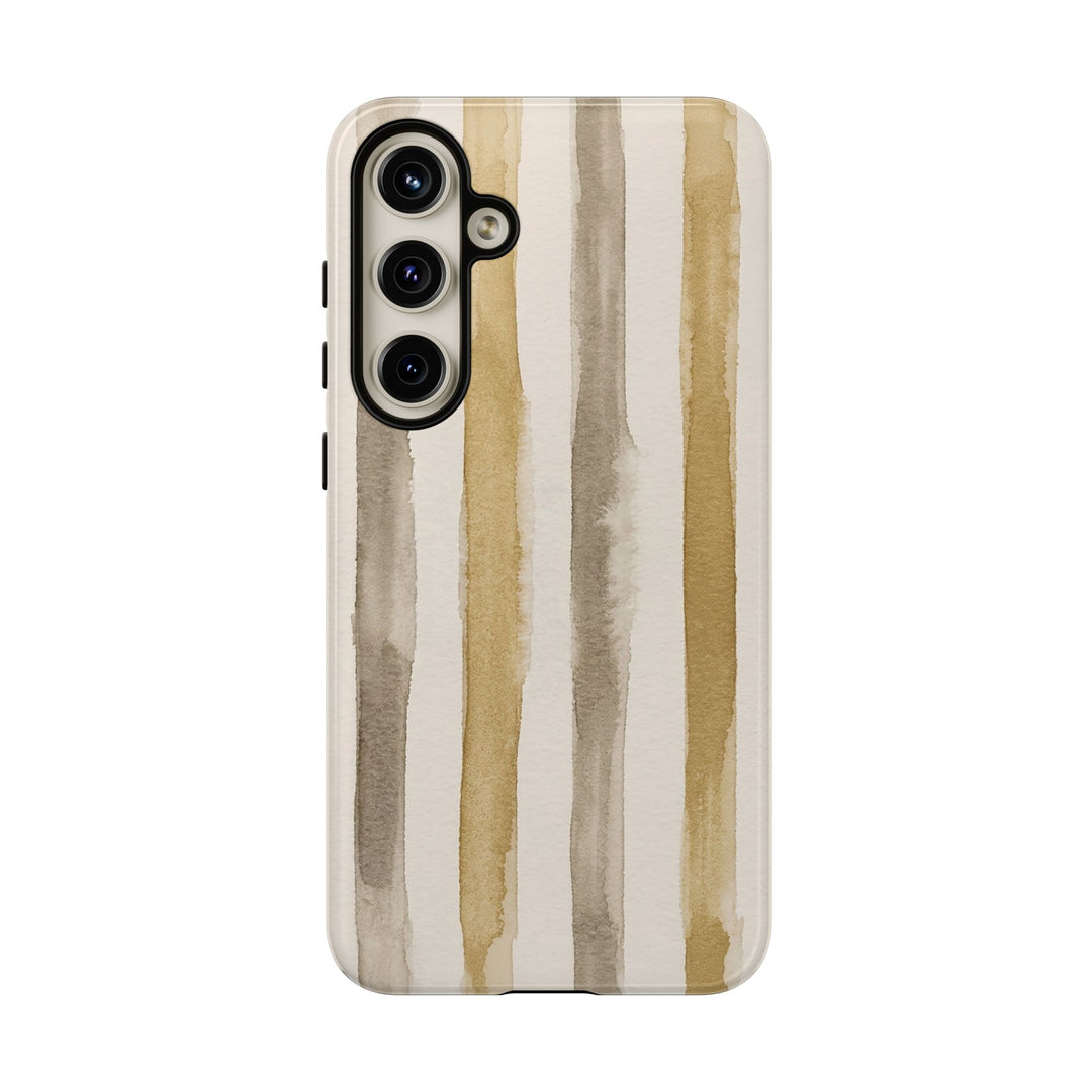Tough Cute Brown Beige Stripes Phone Case, for IPhone 17 Pro Max | Iphone 17 Air, Iphone 16, IPhone 15, 14 13 12, Samsung Galaxy S26, S25, S24, S23 - Studio40ParkLane