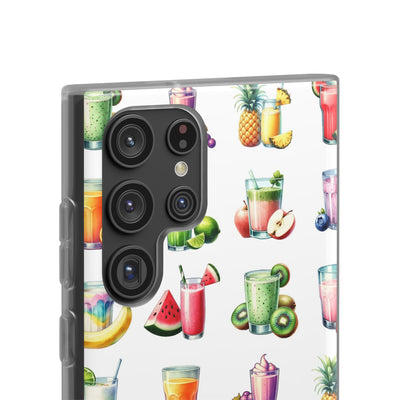 Cute Flexi Phone Cases, For Iphones and Samsung Galaxy Phones, Tropical Summer Fruit Cocktails, Galaxy S23 Phone Case, Samsung S22 Case, Samsung S21, Iphone 15, Iphone 14, Iphone 13