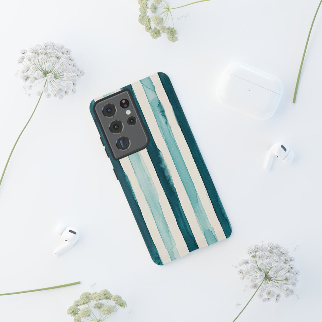Tough Cute Green Stripes Phone Case, for IPhone 17 Pro Max | Iphone 17 Air, Iphone 16, IPhone 15, 14 13 12, Samsung Galaxy S26, S25, S24, S23