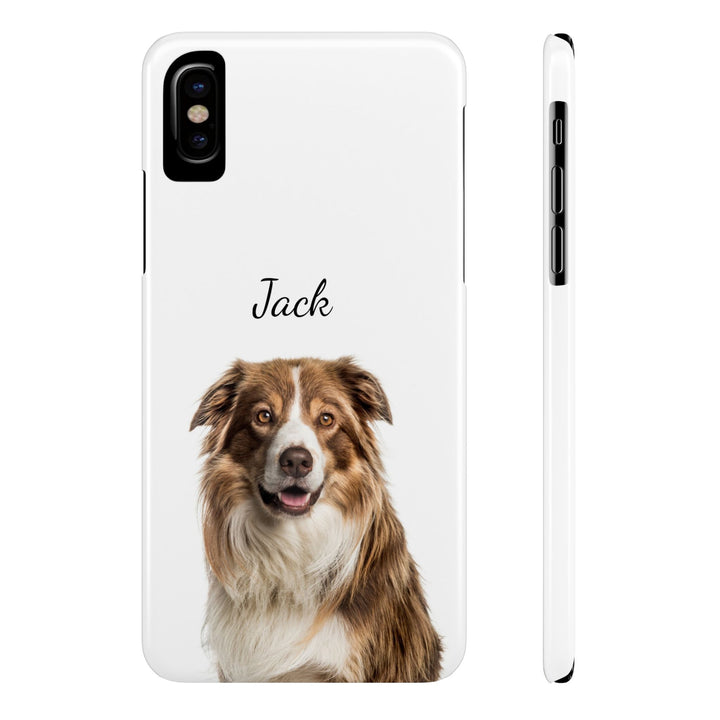 Slim Custom Personalized Pet Phone Cases Dog Phone Cases Cat Phone Cases for Iphone 16, 15, 14, 13, 12, 11, 8, 7 Custom Name Personalized Phone Case - Studio40ParkLane