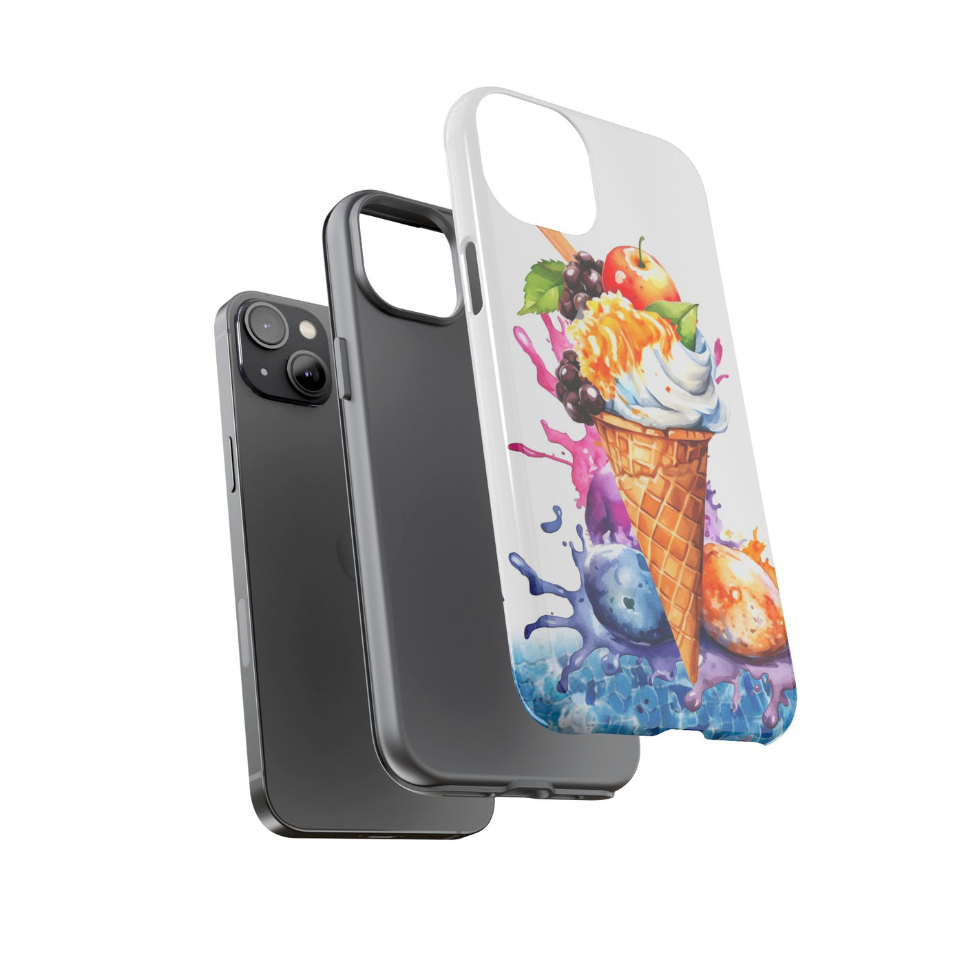 Impact Resistant, Summer Ice Cream Cone, Cute Phone Cases for Samsung S24, S23, S22, S21, IPhone 15 pro Iphone 14 pro Iphone 13 IPhone 12 Iphone 11