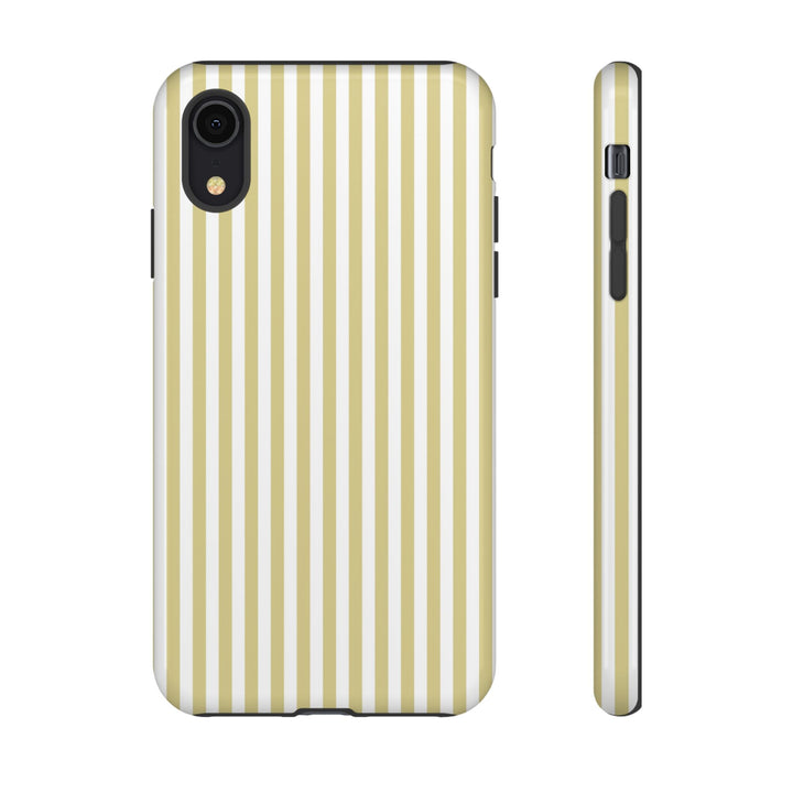 Tough Premium Soft Yellow Stripes Phone Case Gift for Her - For Apple iPhone 16 Pro Max 16e iPhone 15 Pro iPhone Iphone 14 Plus 13 Pro 12 SE XR - Studio40ParkLane