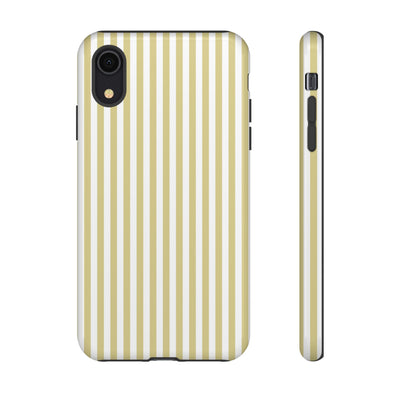 Tough Premium Soft Yellow Stripes Phone Case Gift for Her - For Apple iPhone 16 Pro Max 16e iPhone 15 Pro iPhone Iphone 14 Plus 13 Pro 12 SE XR - Studio40ParkLane