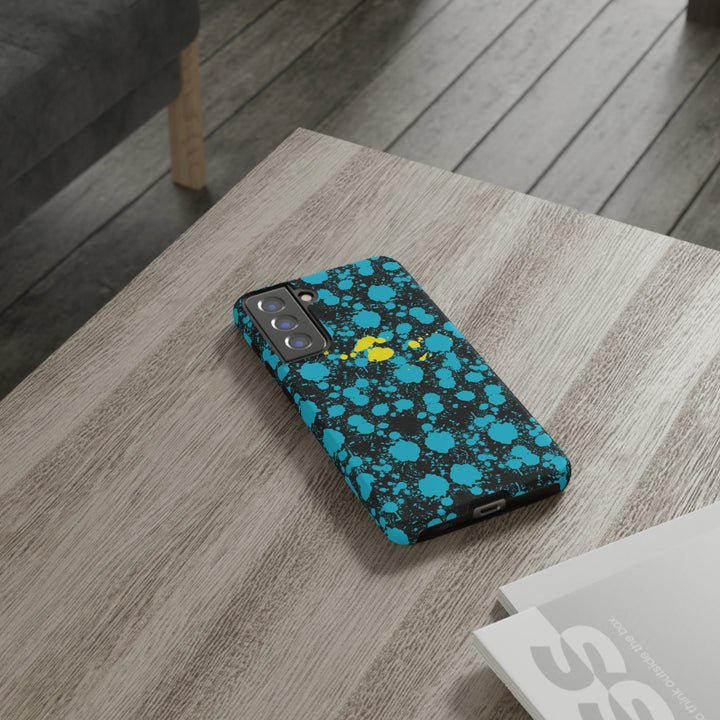 Cute Samsung Phone Cases, Blue Paint Splash Designer Samsung Galaxy S23 Phone Case, Samsung S22 Case, Samsung S21 Case, S20 - Studio40ParkLane