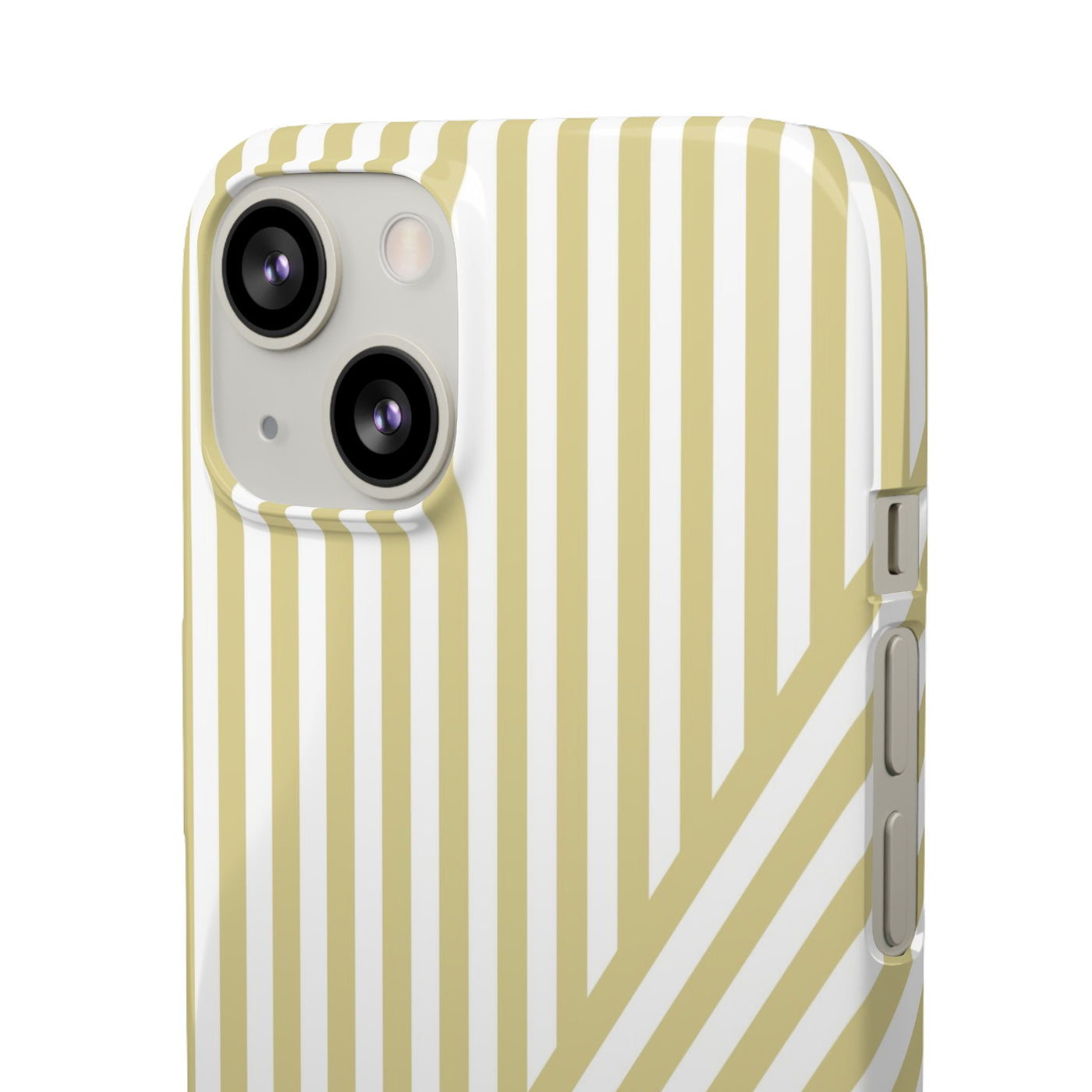 Aesthetic Yellow Beige Stripes Cute Phone Case Sleek Snap - For iPhone 17 Pro Max iPhone 16 Pro iPhone 15 Iphone 14 Plus 13 Pro 12 11 10 Gift