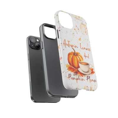 Impact Resistant, Fall Leaves Pumpkin Pie, Cute Phone Cases for Samsung S24, S23, S22, S21, IPhone 15 pro Iphone 14 pro Iphone 13 IPhone 12 Iphone 11