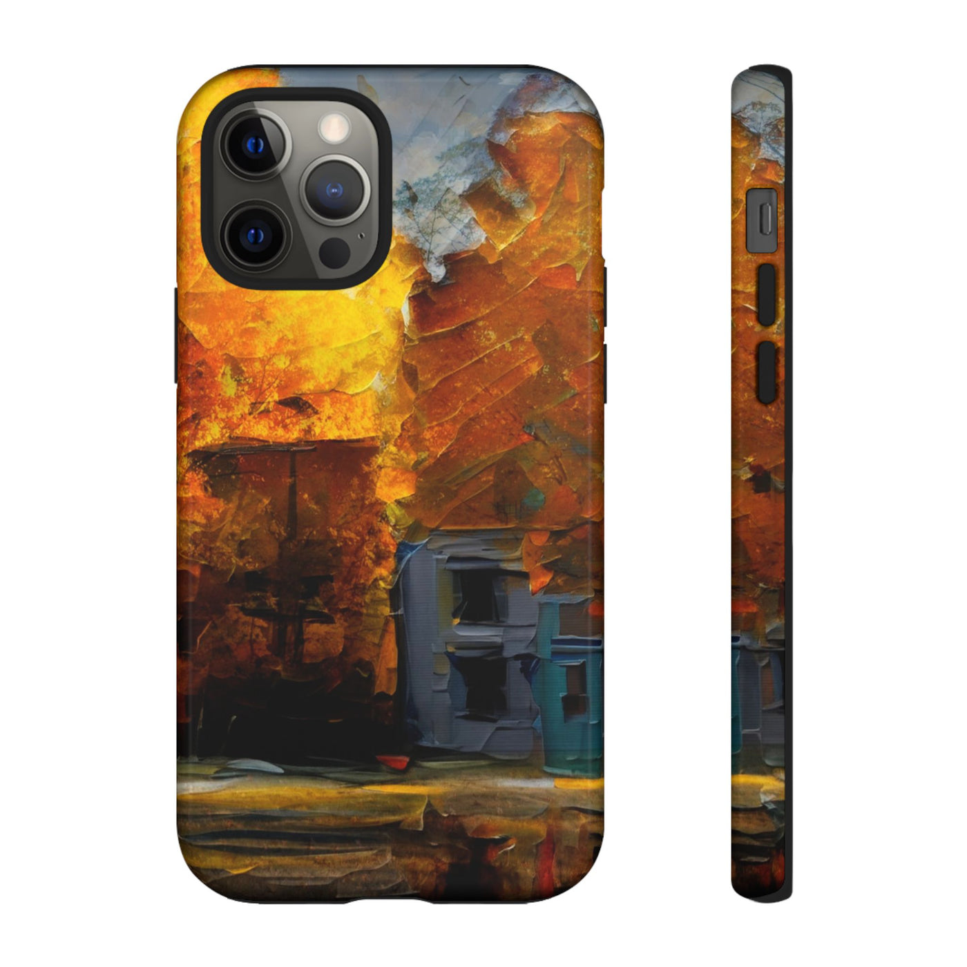 Impact Resistant, Fall Leaves Oil Painting, Cute Phone Cases for Samsung S24, S23, S22, S21, IPhone 15 pro Iphone 14 pro Iphone 13 IPhone 12 Iphone 11