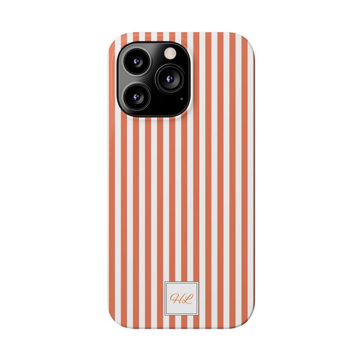 Slim Custom Personalized Winter Peach Striped Phone Case for Iphone 17 - | iPhone 16 Pro Max Case | iPhone 15 Case Iphone 14 13 12 11 10 9 8 - Studio40ParkLane