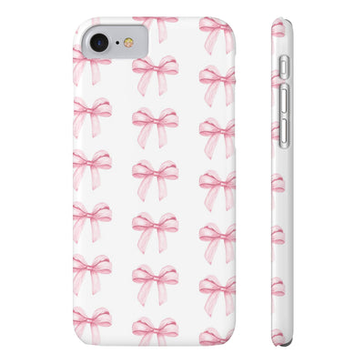 Slim Pink Bows Cute Phone Cases for Iphone 16 Pro Max | iPhone 15 Case | iPhone 15 Pro Max Case, Iphone 14, Iphone 14 Pro Max, Iphone 13 12 11 8 7