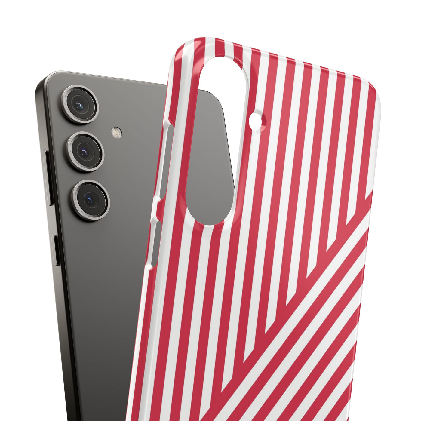 Aesthetic Winterberry Red Stripes Cute Phone Case Sleek Snap - For iPhone 17 Pro Max iPhone 16 Pro iPhone 15 Iphone 14 Plus 13 Pro 12 11 10 Gift - Studio40ParkLane