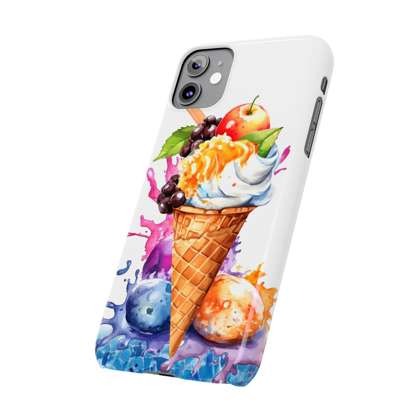 Summer Ice Cream Cone Slim Cute Phone Cases for Iphone  | iPhone 15 Case | iPhone 15 Pro Max Case, Iphone 14, Iphone 14 Pro Max, Iphone 13