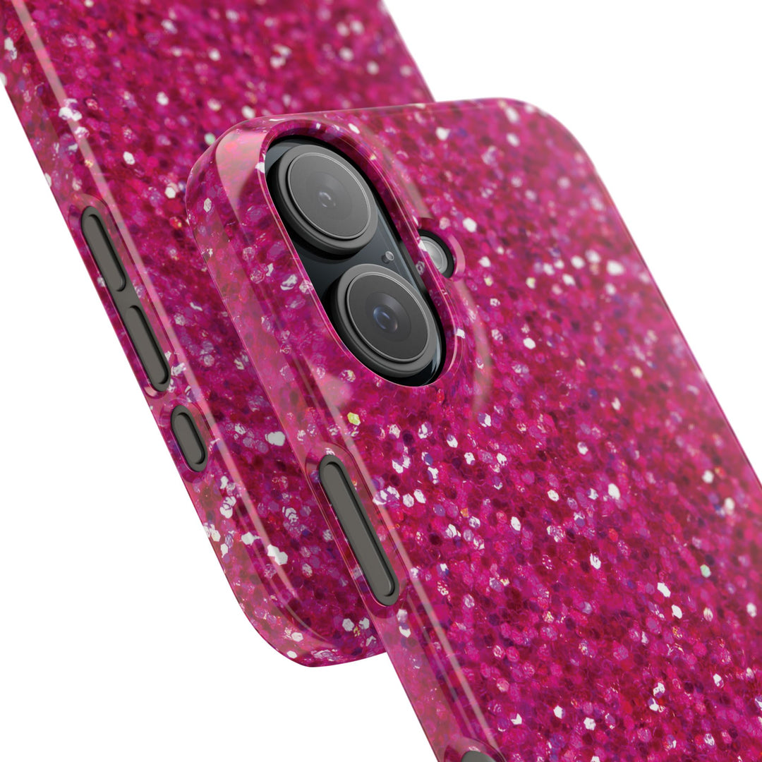 Slim Muted Pink Faux Play on Glitter Effect Cute Phone Cases for Iphone 16 Pro Max | iPhone 15 Case | iPhone 15 Pro Max Case, Iphone 14, Iphone 14 Pro Max, Iphone 13 12 11 8 7 - Studio40ParkLane